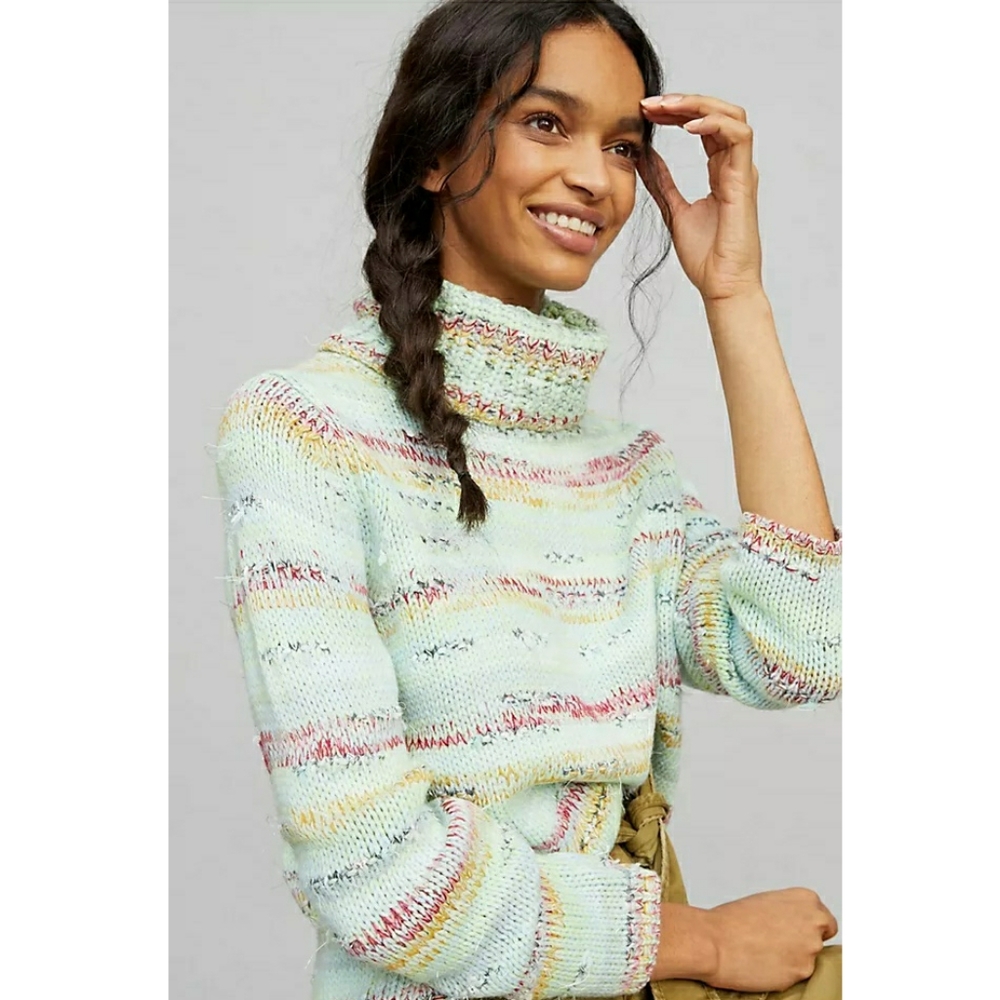 ▪︎Anthro▪︎Elysa Cropped Turtleneck Sweater